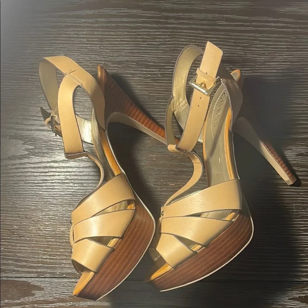 Guess Tan Strappy Heel